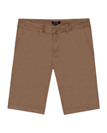 Mens Bermuda Shorts Chino Cotton Elastane Rear Piping Label Diagonal Pockets Casual-Smart - Brown 63_651H000_CAF181018_3