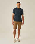Mens Bermuda Shorts Chino Cotton Elastane Rear Piping Label Diagonal Pockets Casual-Smart - Brown 63_651H000_CAF181018_4