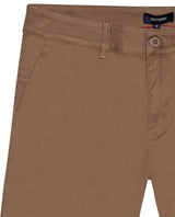 Mens Bermuda Shorts Chino Cotton Elastane Rear Piping Label Diagonal Pockets Casual-Smart - Brown 63_651H000_CAF181018_8