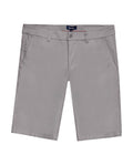 Mens Bermuda Shorts Chino Cotton Elastane Rear Piping Label Diagonal Pockets Casual-Smart - Gray 63_651H000_GRI175102_0