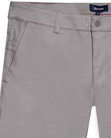 Mens Bermuda Shorts Chino Cotton Elastane Rear Piping Label Diagonal Pockets Casual-Smart - Gray 63_651H000_GRI175102_3