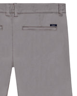 Mens Bermuda Shorts Chino Cotton Elastane Rear Piping Label Diagonal Pockets Casual-Smart - Gray 63_651H000_GRI175102_6