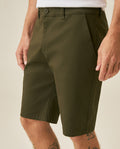 Mens Bermuda Shorts Chino Cotton Elastane Rear Piping Label Diagonal Pockets Casual-Smart - Green 63_651H000_VER190414_5
