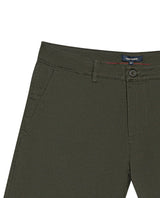 Mens Bermuda Shorts Chino Cotton Elastane Rear Piping Label Diagonal Pockets Casual-Smart - Green 63_651H000_VER190414_8