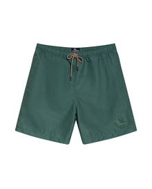 Mens Swim Trunks Recycled Polyester Horizontal Stripes Adjustable Waist Internal Brief Drainage Eyelet - Green 63_651H001_VER185718_3