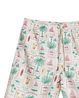 Mens Swim Trunks Printed Recycled Polyester Mini Tropical Print Adjustable Waist - Raw 63_651H002_CRU110606_8