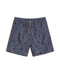 Mens Swim Trunks Recycled Polyester Elastic Lining Mini Nautical Boat Print - Gray 63_651H003_GRI190000_3
