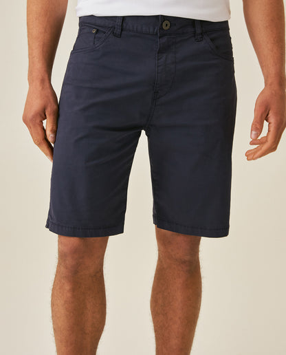 Mens Bermuda Shorts 5 Pocket Regular Fit Cotton Reserves Diagonal Pocket Embroidery - Blue 63_651H004_AZU193923_2