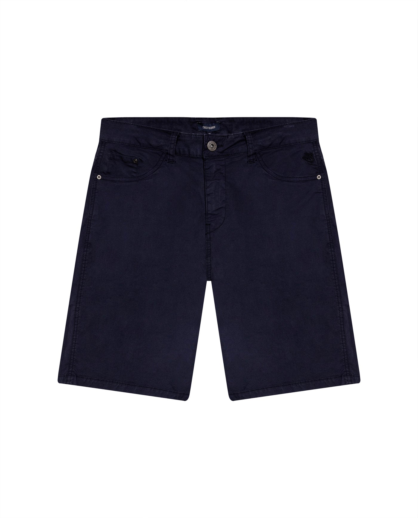 Mens Bermuda Shorts 5 Pocket Regular Fit Cotton Reserves Diagonal Pocket Embroidery - Blue 63_651H004_AZU193923_3