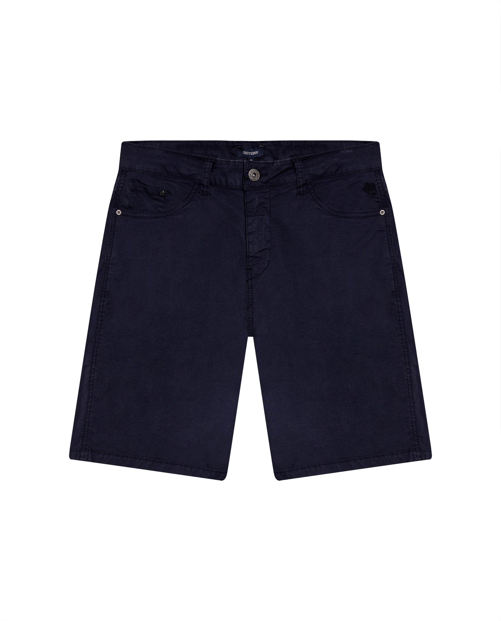 Mens Bermuda Shorts 5 Pocket Regular Fit Cotton Reserves Diagonal Pocket Embroidery - Blue 63_651H004_AZU193923_3