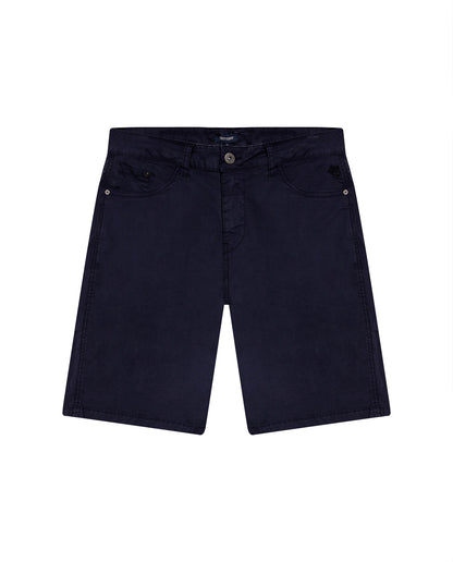 Mens Bermuda Shorts 5 Pocket Regular Fit Cotton Reserves Diagonal Pocket Embroidery - Blue 63_651H004_AZU193923_3