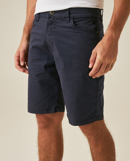 Mens Bermuda Shorts 5 Pocket Regular Fit Cotton Reserves Diagonal Pocket Embroidery - Blue 63_651H004_AZU193923_5