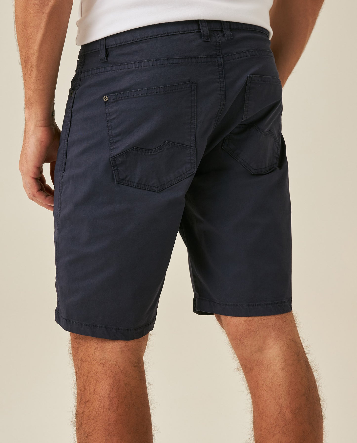 Mens Bermuda Shorts 5 Pocket Regular Fit Cotton Reserves Diagonal Pocket Embroidery - Blue 63_651H004_AZU193923_7