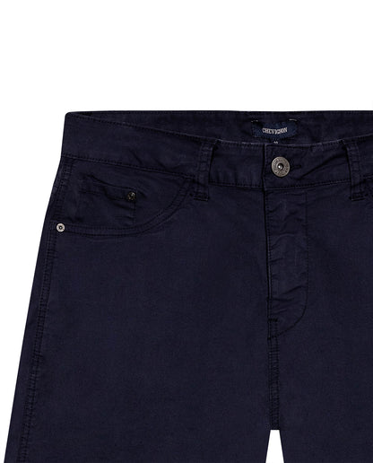 Mens Bermuda Shorts 5 Pocket Regular Fit Cotton Reserves Diagonal Pocket Embroidery - Blue 63_651H004_AZU193923_8