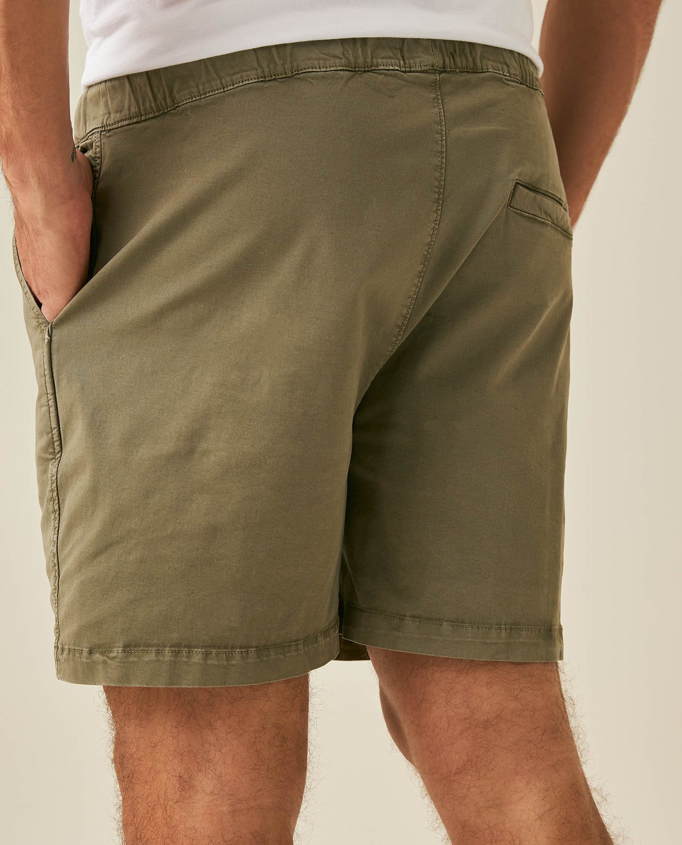 Mens Bermuda Shorts Elastic Waist Cotton Elastane Papery Touch Cool Sensation - Green 63_651H006_VER180312_7