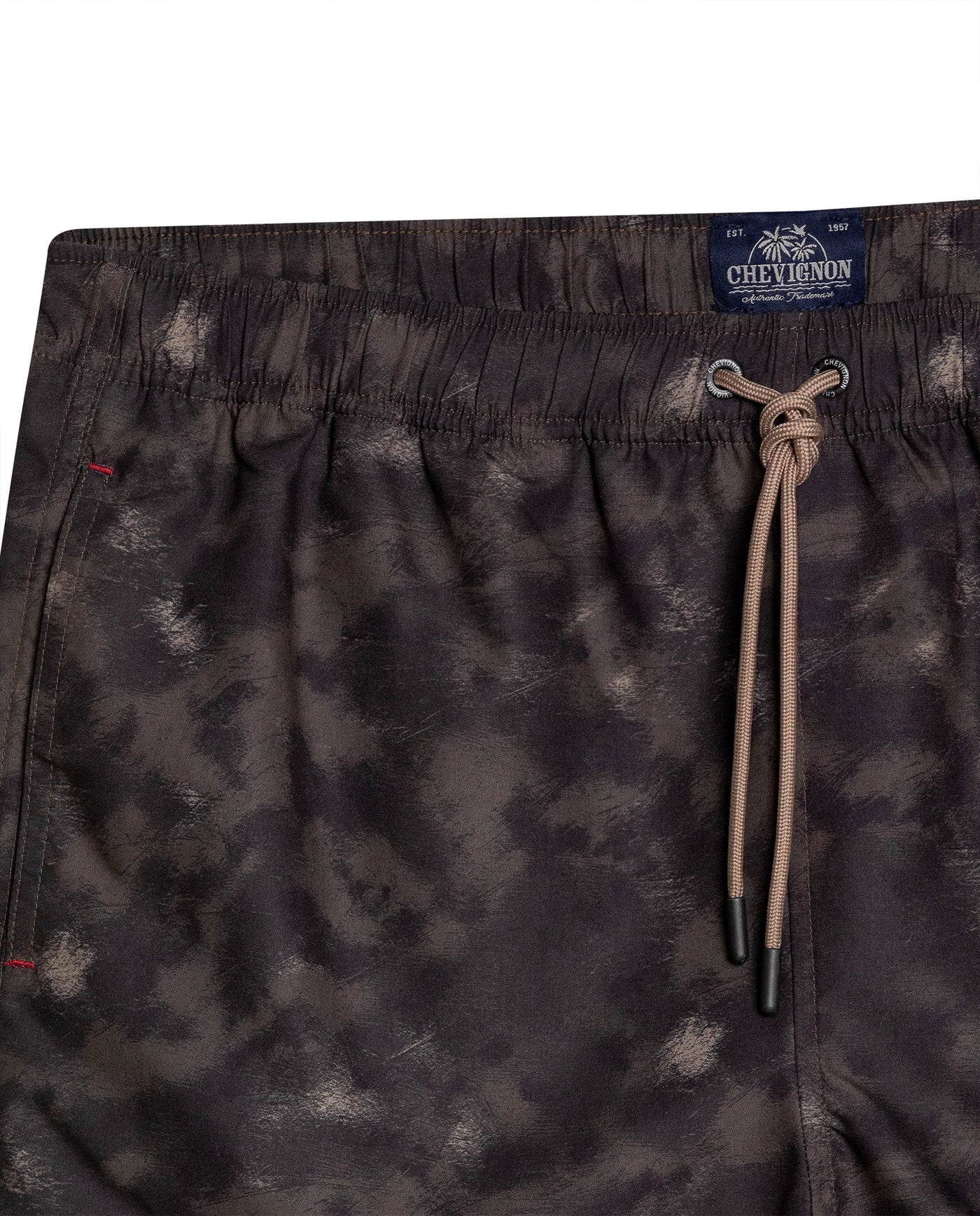 Mens Swim Trunks Mid Rise Recycled Polyester Non-Stretch Classic Structure Adjustable Waist Elastane Lining - Black 63_651H007_NEG194007_3