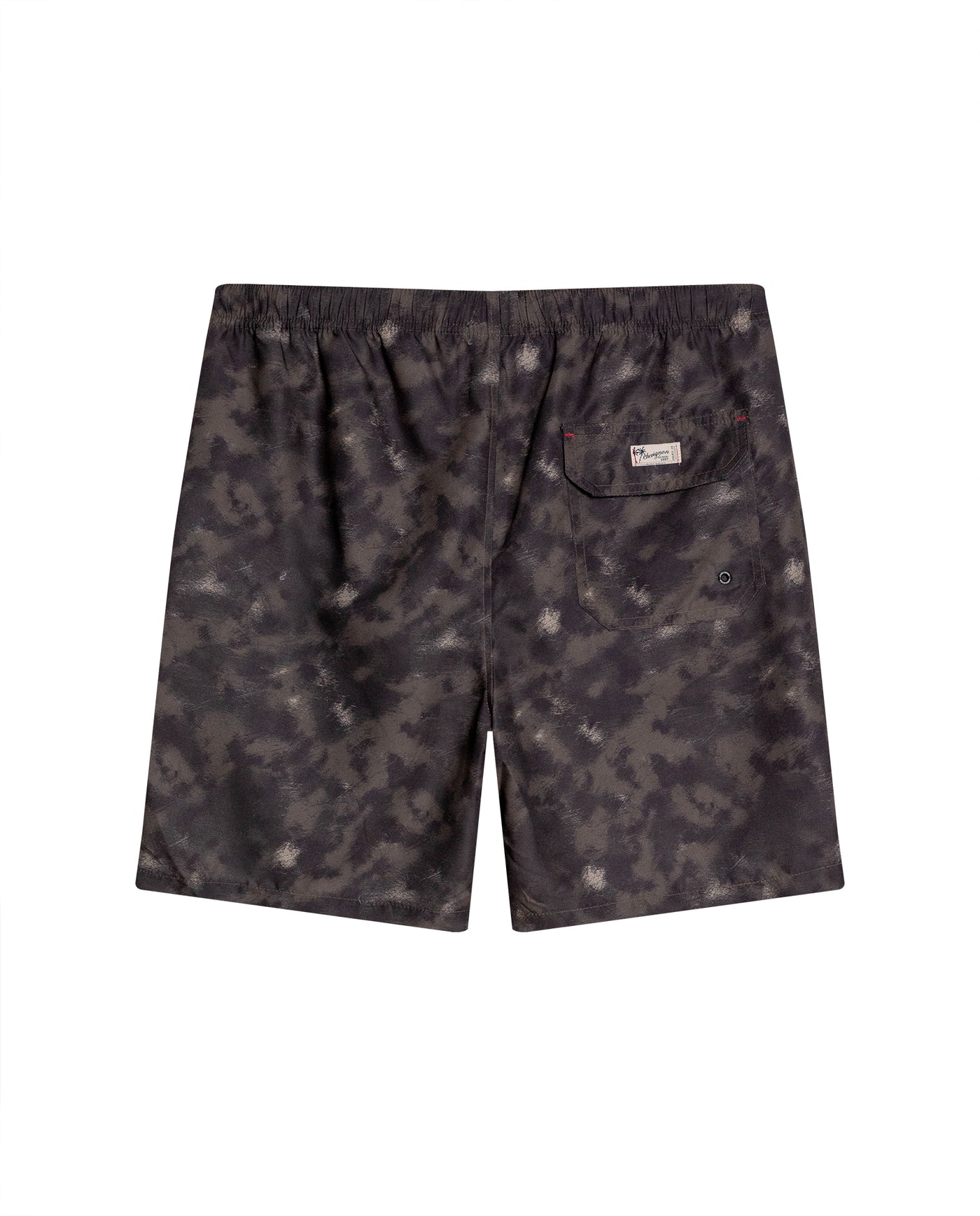 Mens Swim Trunks Mid Rise Recycled Polyester Non-Stretch Classic Structure Adjustable Waist Elastane Lining - Black 63_651H007_NEG194007_5