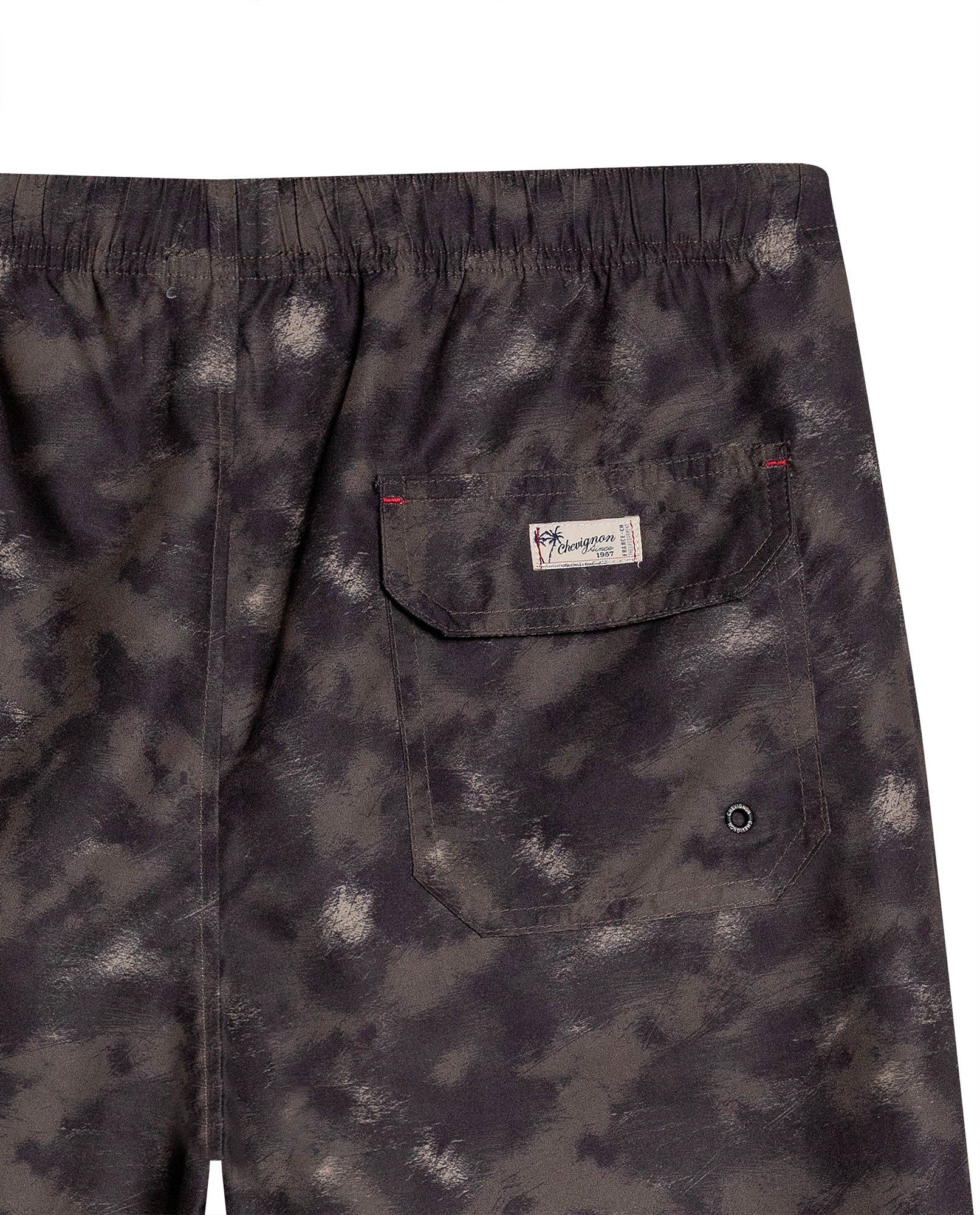 Mens Swim Trunks Mid Rise Recycled Polyester Non-Stretch Classic Structure Adjustable Waist Elastane Lining - Black 63_651H007_NEG194007_6