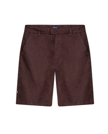 Mens Bermuda Shorts Relaxed Straight Silhouette Linen Pure Natural Maximum Freshness Piping Pockets - Brown 63_651H700_CAF191101_3