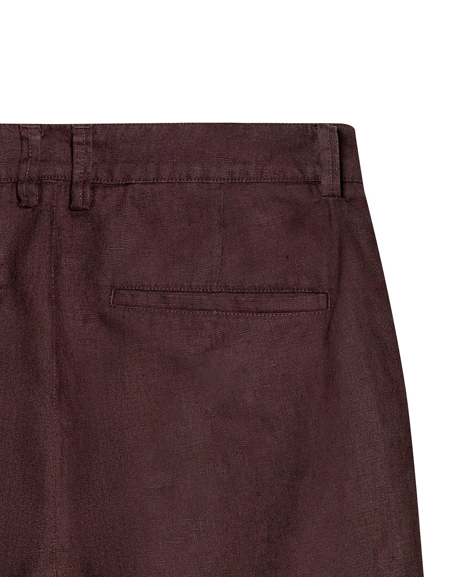 Mens Bermuda Shorts Relaxed Straight Silhouette Linen Pure Natural Maximum Freshness Piping Pockets - Brown 63_651H700_CAF191101_8