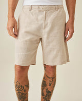 Mens Bermuda Shorts Relaxed Straight Silhouette Linen Pure Natural Maximum Freshness Piping Pockets - Gray 63_651H700_GRI146305_0
