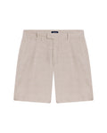 Mens Bermuda Shorts Relaxed Straight Silhouette Linen Pure Natural Maximum Freshness Piping Pockets - Gray 63_651H700_GRI146305_3