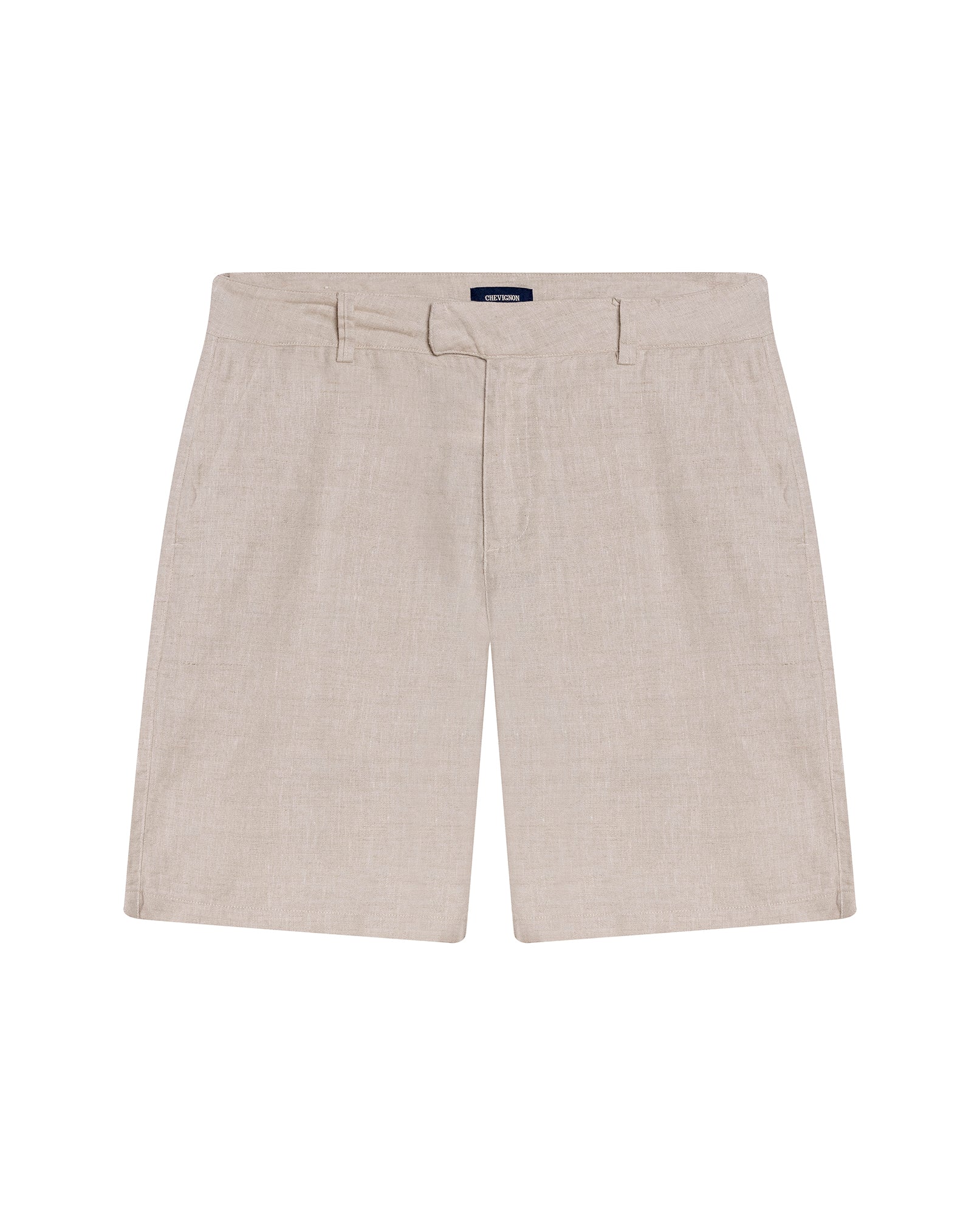 Mens Bermuda Shorts Relaxed Straight Silhouette Linen Pure Natural Maximum Freshness Piping Pockets - Gray 63_651H700_GRI146305_3