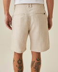 Mens Bermuda Shorts Relaxed Straight Silhouette Linen Pure Natural Maximum Freshness Piping Pockets - Gray 63_651H700_GRI146305_6