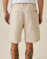 Mens Bermuda Shorts Relaxed Straight Silhouette Linen Pure Natural Maximum Freshness Piping Pockets - Gray 63_651H700_GRI146305_6
