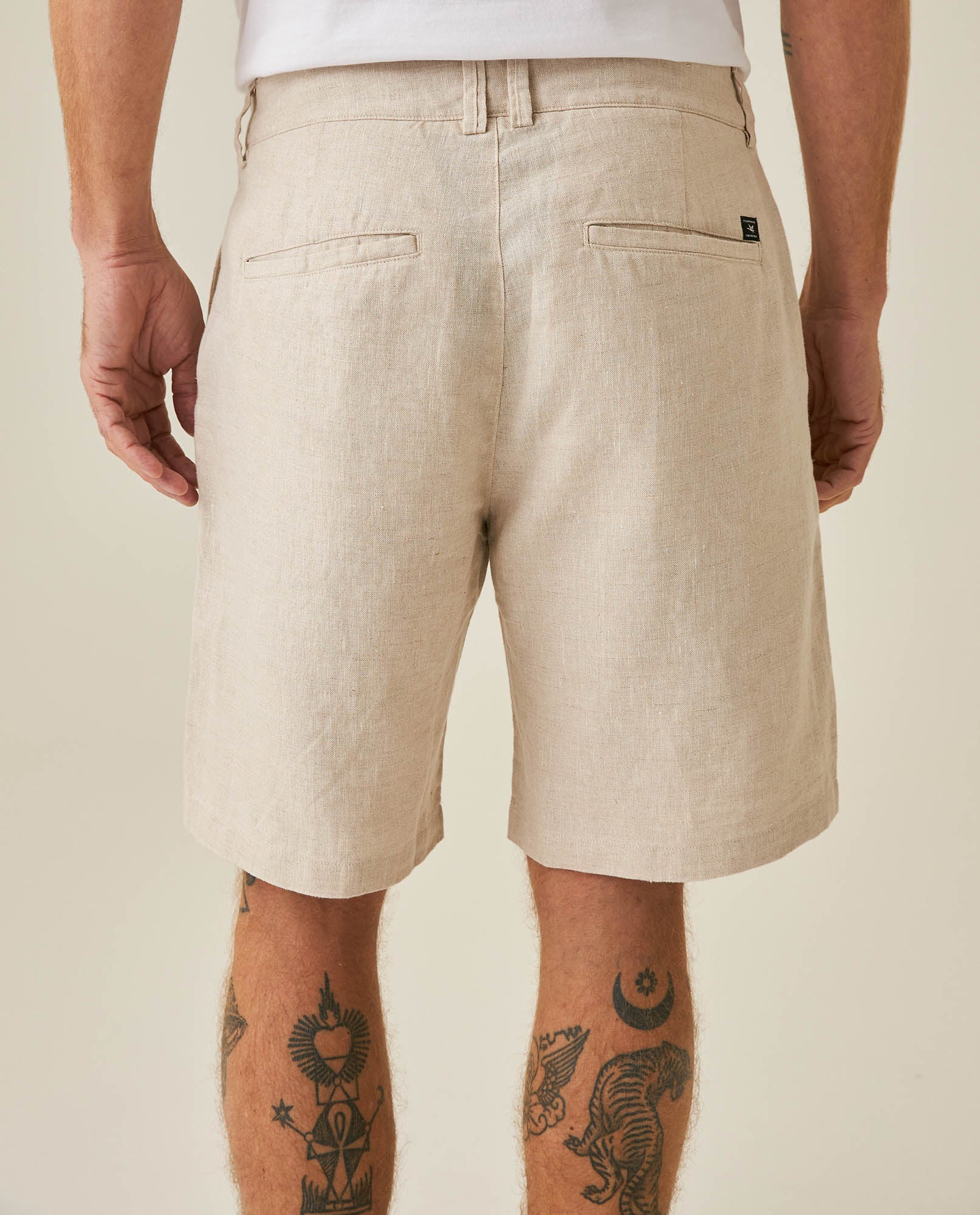 Mens Bermuda Shorts Relaxed Straight Silhouette Linen Pure Natural Maximum Freshness Piping Pockets - Gray 63_651H700_GRI146305_6