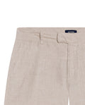 Mens Bermuda Shorts Relaxed Straight Silhouette Linen Pure Natural Maximum Freshness Piping Pockets - Gray 63_651H700_GRI146305_8