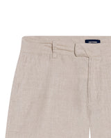 Mens Bermuda Shorts Relaxed Straight Silhouette Linen Pure Natural Maximum Freshness Piping Pockets - Gray 63_651H700_GRI146305_8