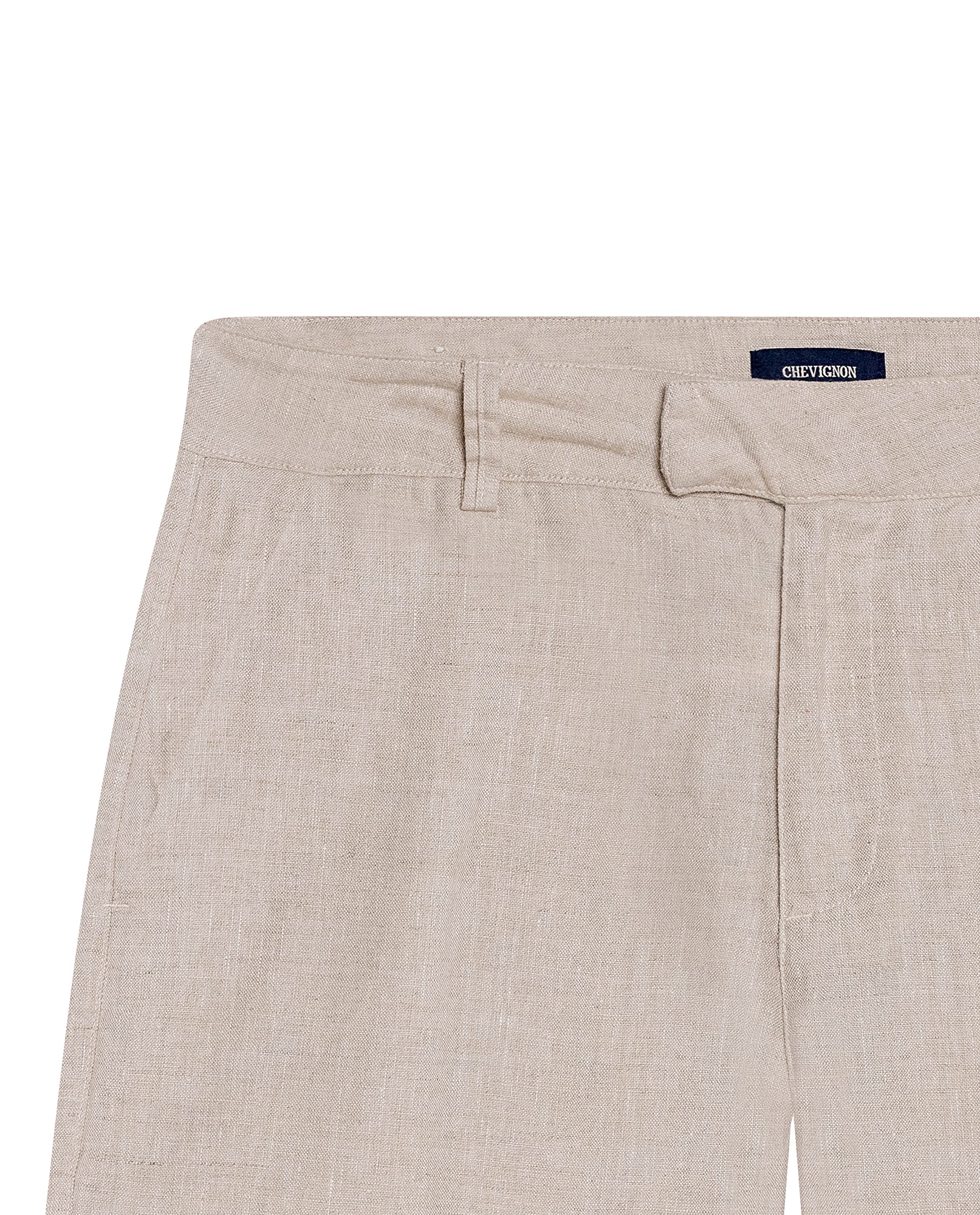 Mens Bermuda Shorts Relaxed Straight Silhouette Linen Pure Natural Maximum Freshness Piping Pockets - Gray 63_651H700_GRI146305_8