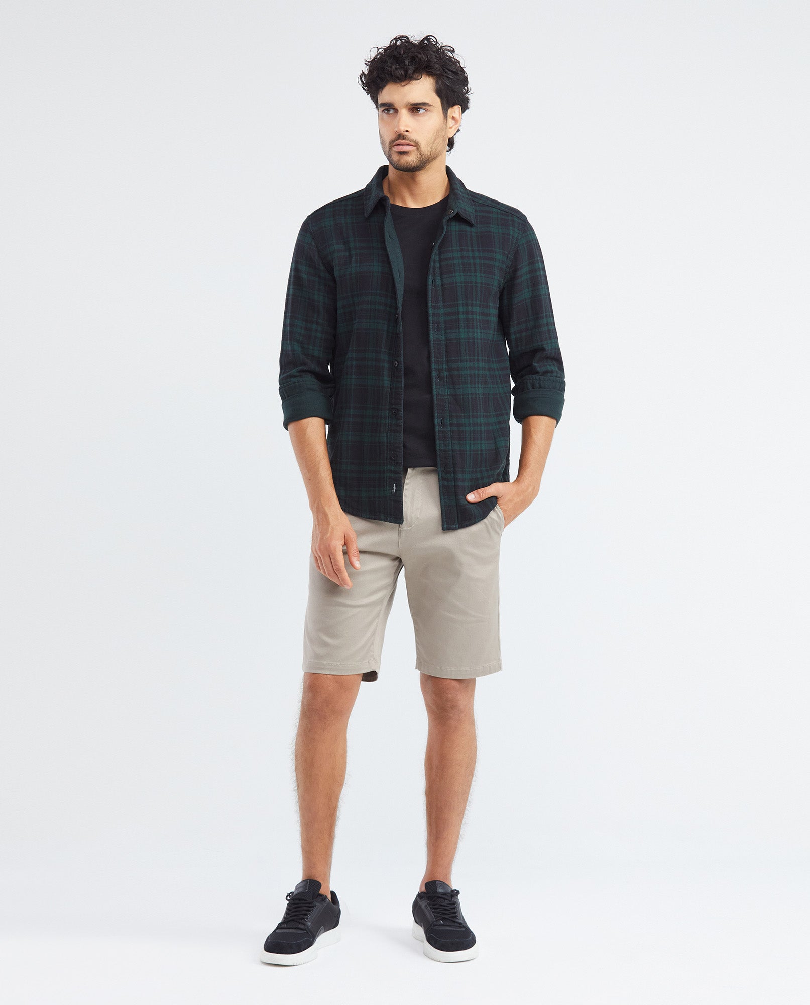 Men's Colors Bermuda Shorts Regular Fit Cotton Stretch Back Piped - 2
