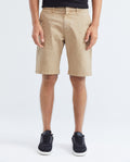 Men's Bermuda Shorts Cotton Stretch Diagonal Pockets Back Pleats Coin Pocket - 1