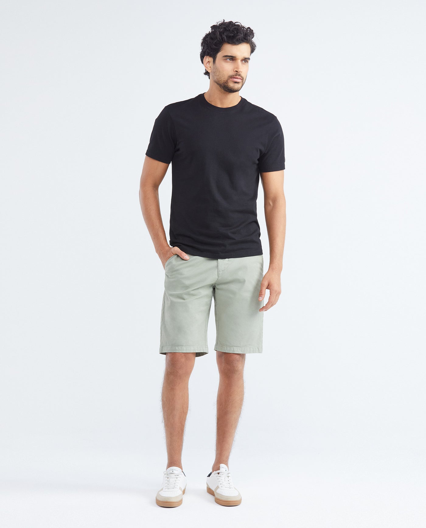 Men's Bermuda Shorts Cotton Stretch Diagonal Pockets Back Pleats Coin Pocket - 2