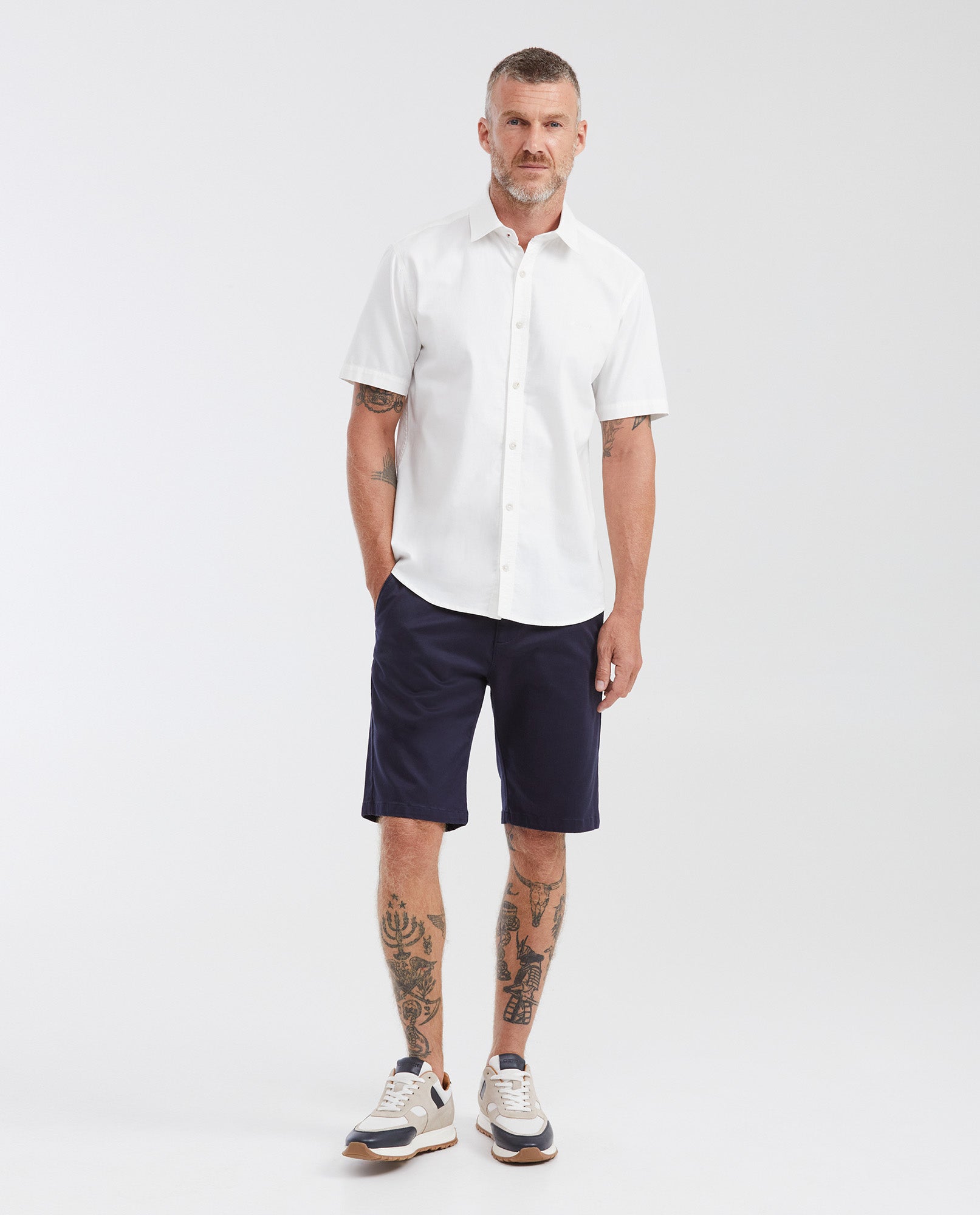Men's Straight Fit Cotton Chino Bermuda Shorts - 2