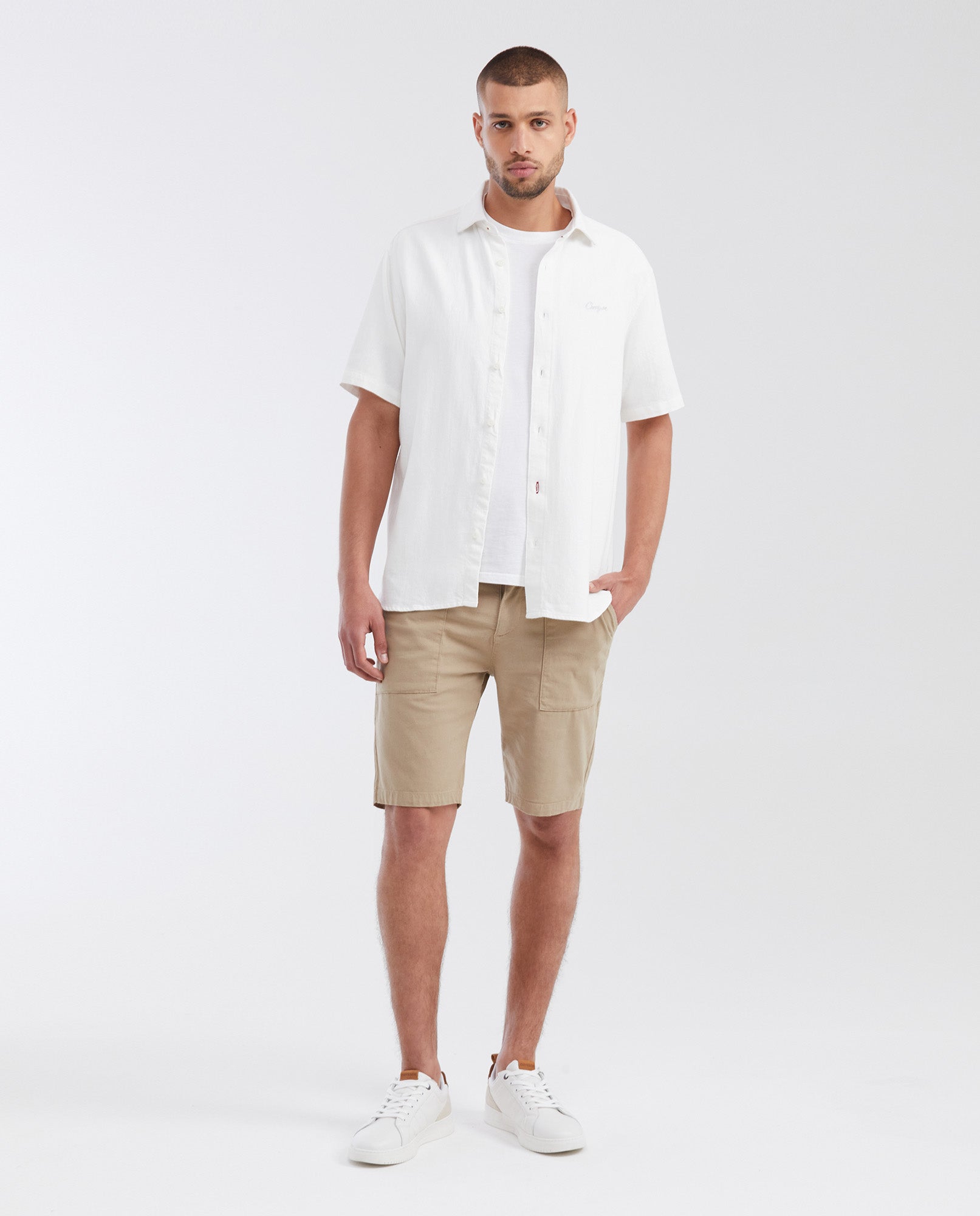 Men's Straight Fit Canvas Cotton Bermuda Shorts - 2