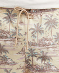 Men's Regular Fit Recycled Polyester Palm Tree Print Swim Bermuda - 4