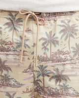 Men's Regular Fit Recycled Polyester Palm Tree Print Swim Bermuda - 4