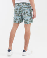 Men's Regular Fit Recycled Polyester Palm Tree Print Swim Bermuda - 5