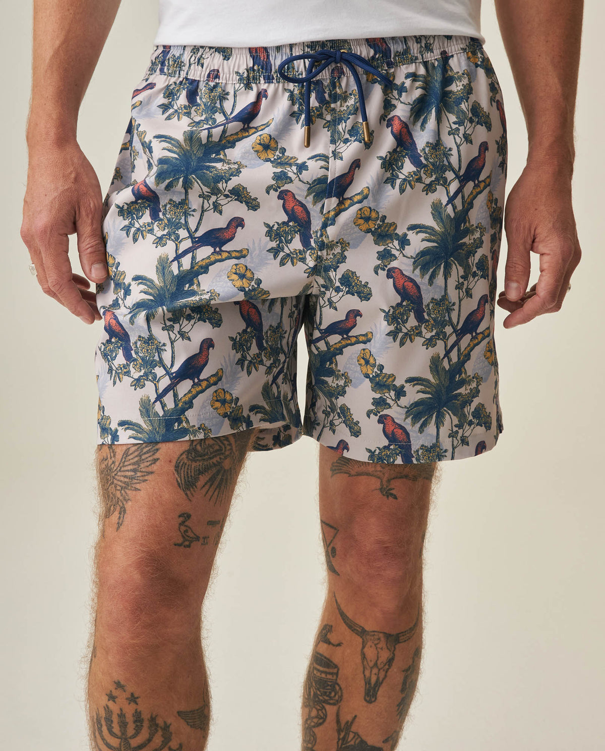 Men's Printed Swim Trunks - Raw 63_652H001_CRU114302_0