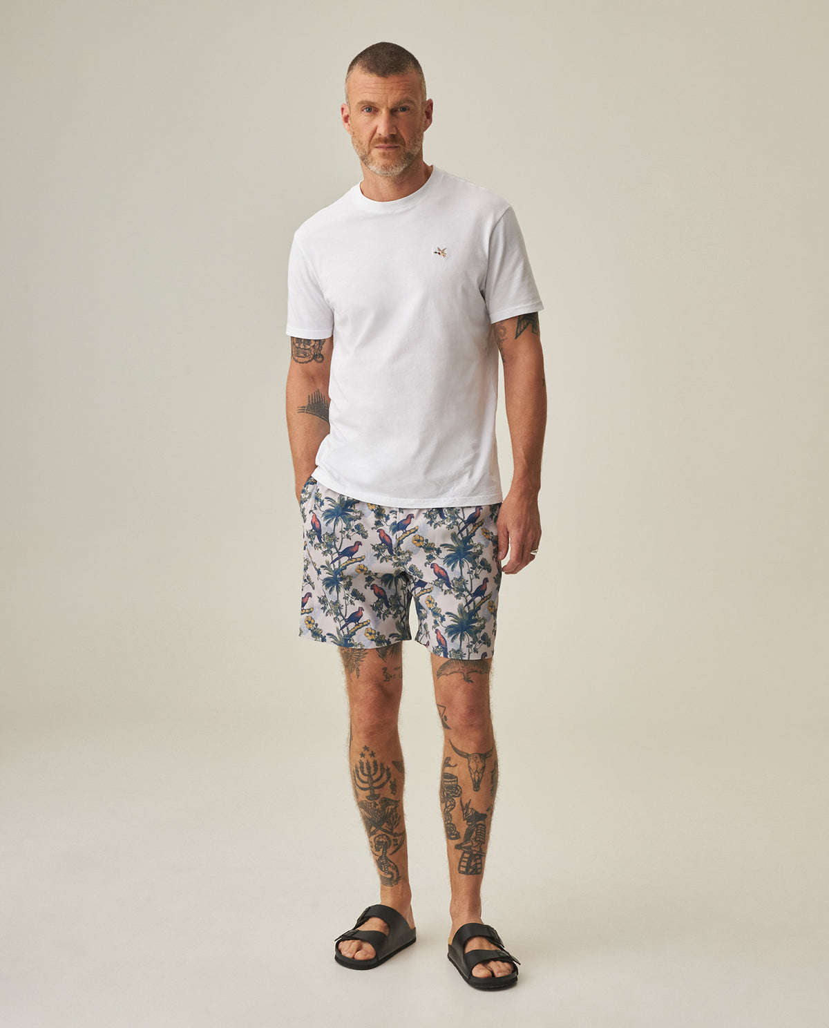 Men's Printed Swim Trunks - Raw 63_652H001_CRU114302_3