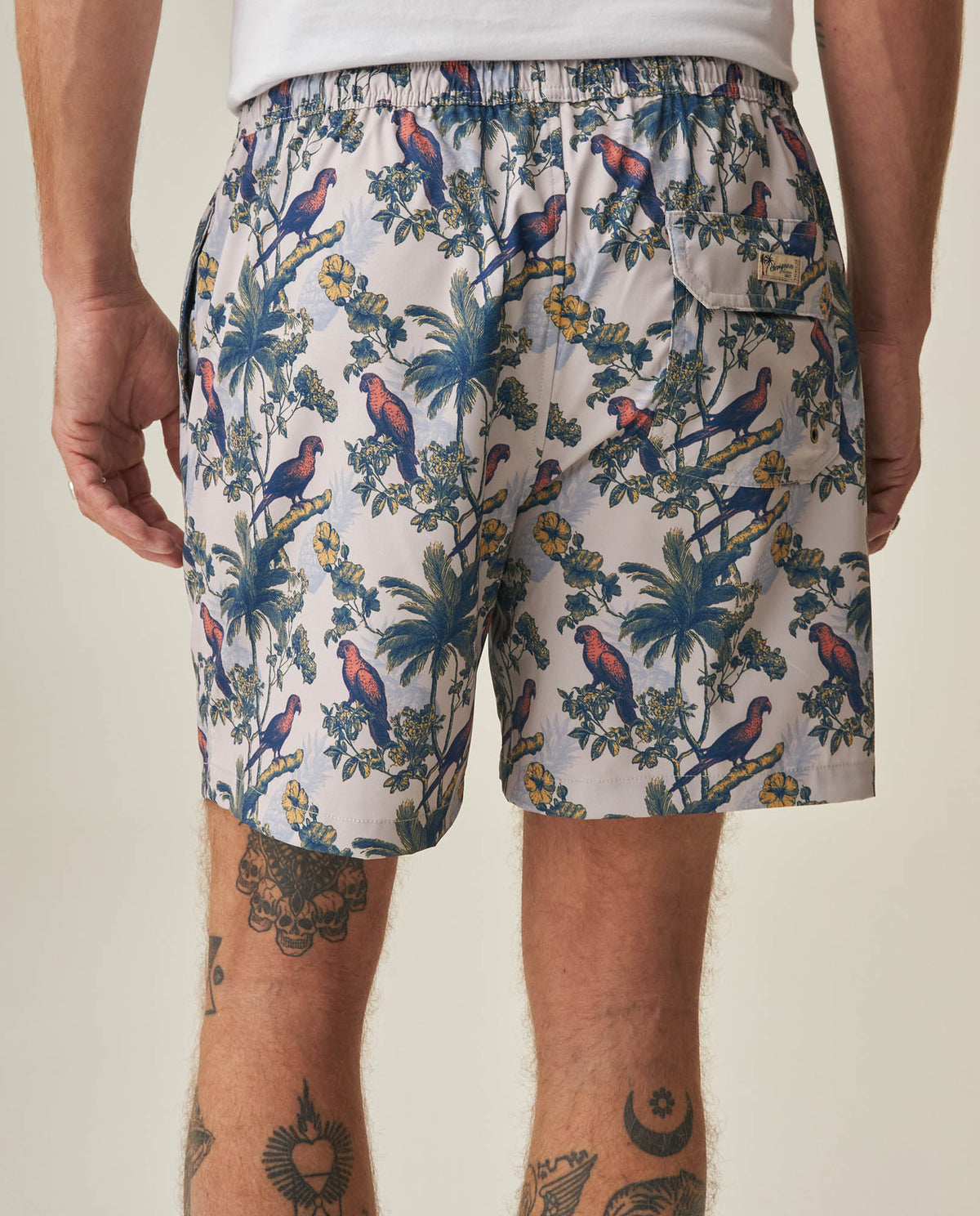 Men's Printed Swim Trunks - Raw 63_652H001_CRU114302_5