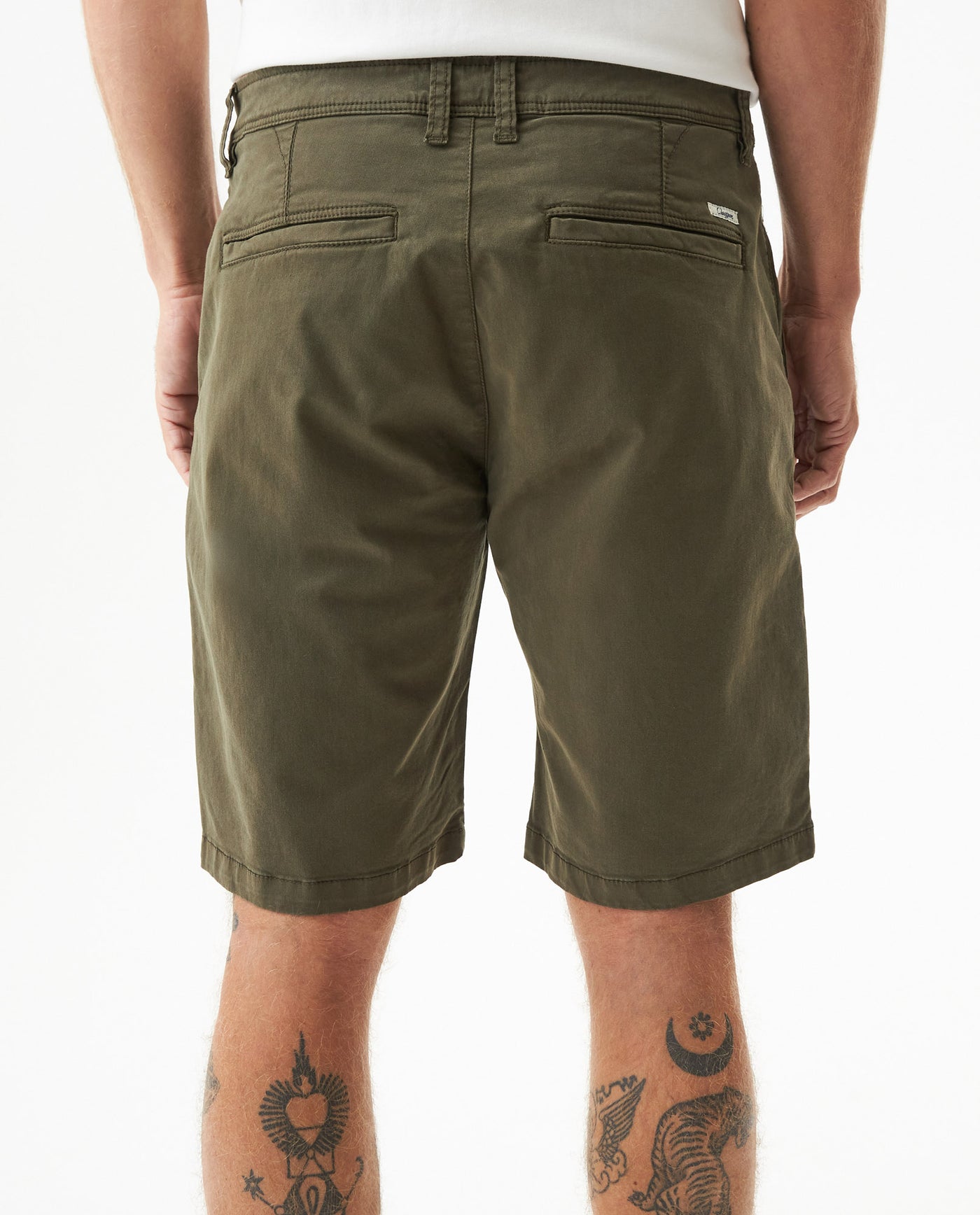 Men's Chino Mid Rise Shorts in Cotton-Tencel Blend, Journey - 5