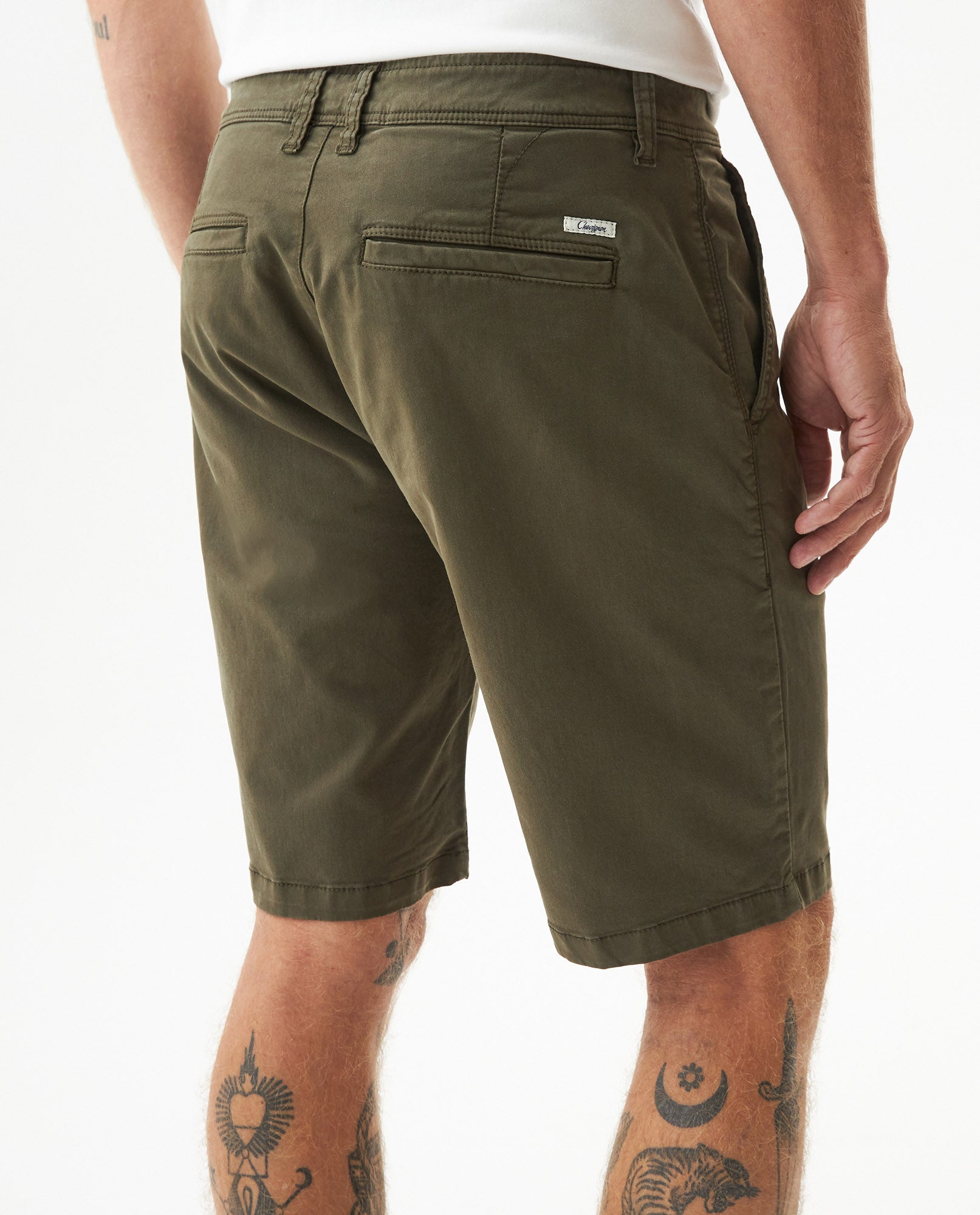 Men's Chino Mid Rise Shorts in Cotton-Tencel Blend, Journey - 6