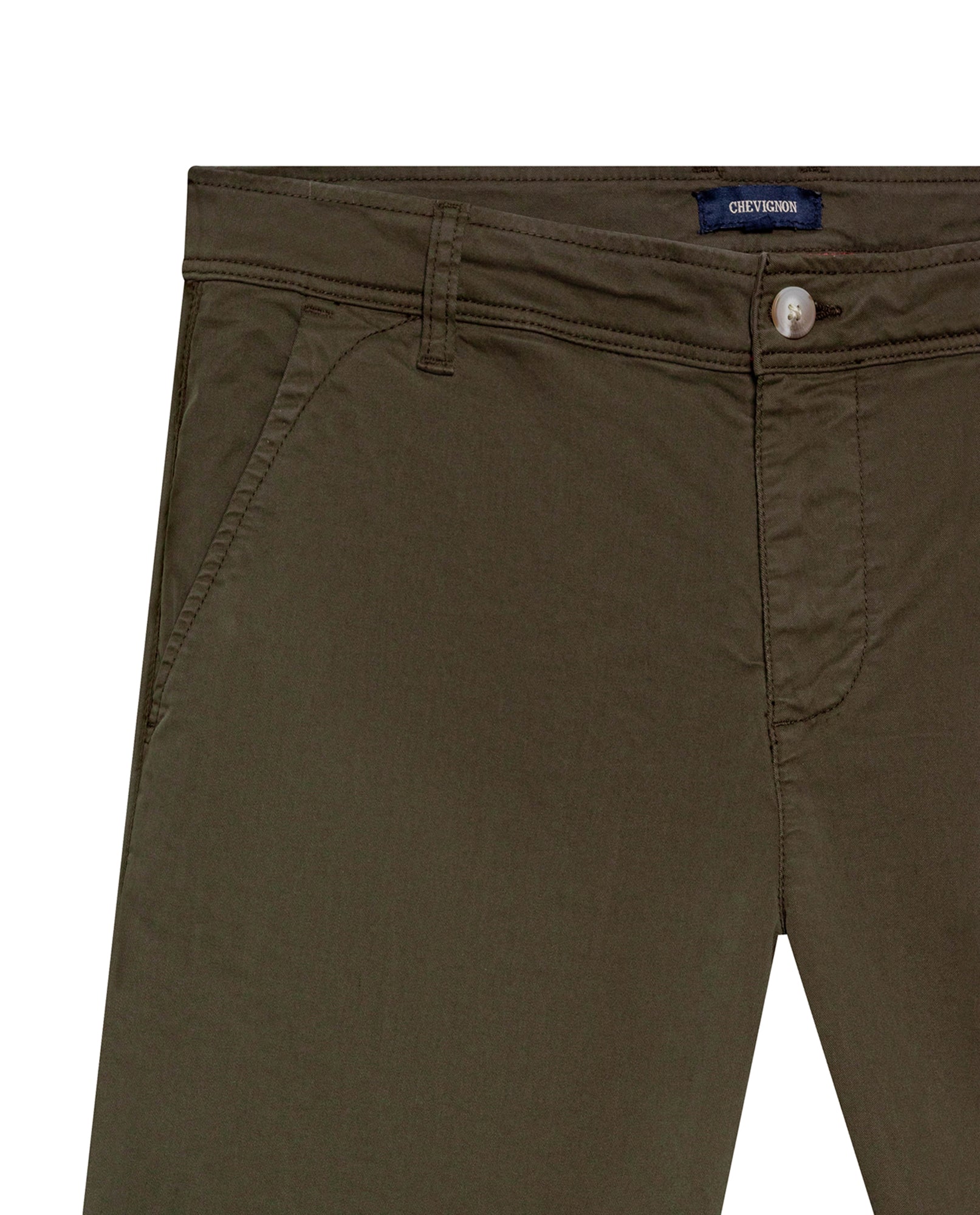 Men's Chino Mid Rise Shorts in Cotton-Tencel Blend, Journey - 7