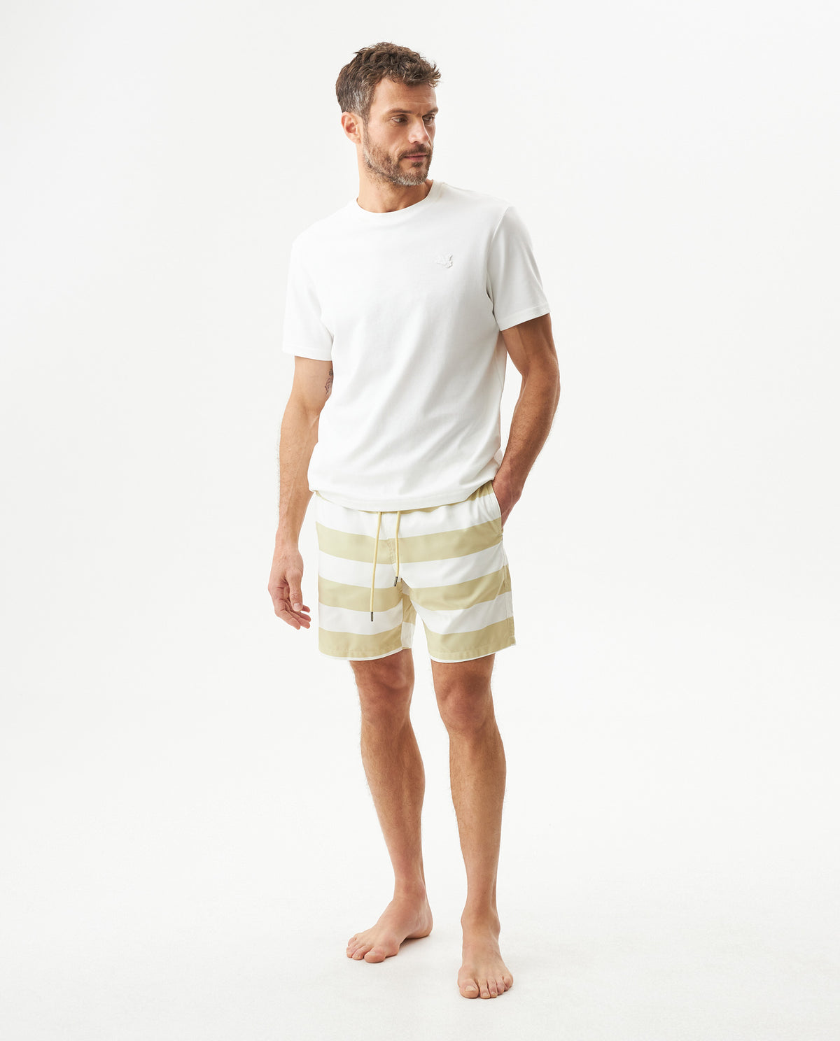 Men´s Printed Swim Trunks - Beige 63_659G005_BEI151132_0