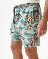 Men's Swim Shorts Mid Rise in Recycled Polyester, Evening - 4