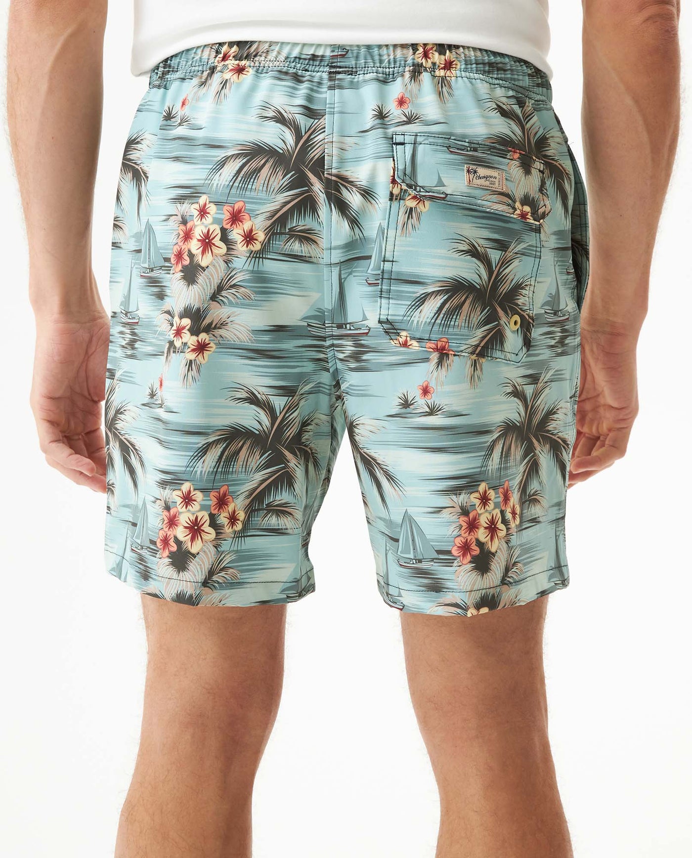 Men's Swim Shorts Mid Rise in Recycled Polyester, Evening - 5